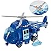 HERSITY Helicóptero de Rescate Avion de Juguete Coche de Friccion con Luz y Sonidos Regalos para Niños 3 4 5 Años (Azul)