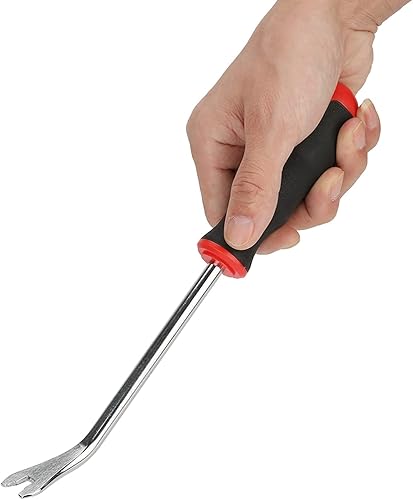 Barra de palanca en ángulo de acero de aleación de cromo vanadio de 10.6 in, herramienta de remache de demolición con mango de goma para reparación