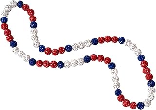 AUSGER Baseball Ice Collection Necklace for Boys Men Sparkly Elastic Bling Beaded Rhinestone Necklace Drip Gift for Girls ...