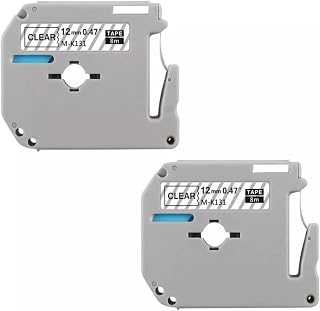 02 Fita para Rotulador Compatível Brother Branca Linha M Rotuladora 12mm Pt 80 70 90