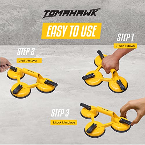 Image of TOMAHAWK TGSC 3 Glass Vacuum Suction Cup with Aluminium Handle for Lifting and Moving Heavy Glass Sheets, Body Panels and many more - Pack of 1 | Heavy Duty & Durable Build