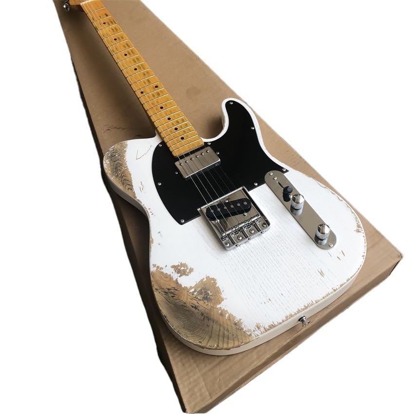 Guitare électrique personnalisée en blanc pour musicien - Instrument haut de gamme pour scène