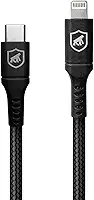 Gshield Cabo Lightning para USB-C 1,5M Compatível com iPhone e iPad, Carregamento Rápido 64,5W 3A, Revestido em Nylon Balístico, Survivor Preto