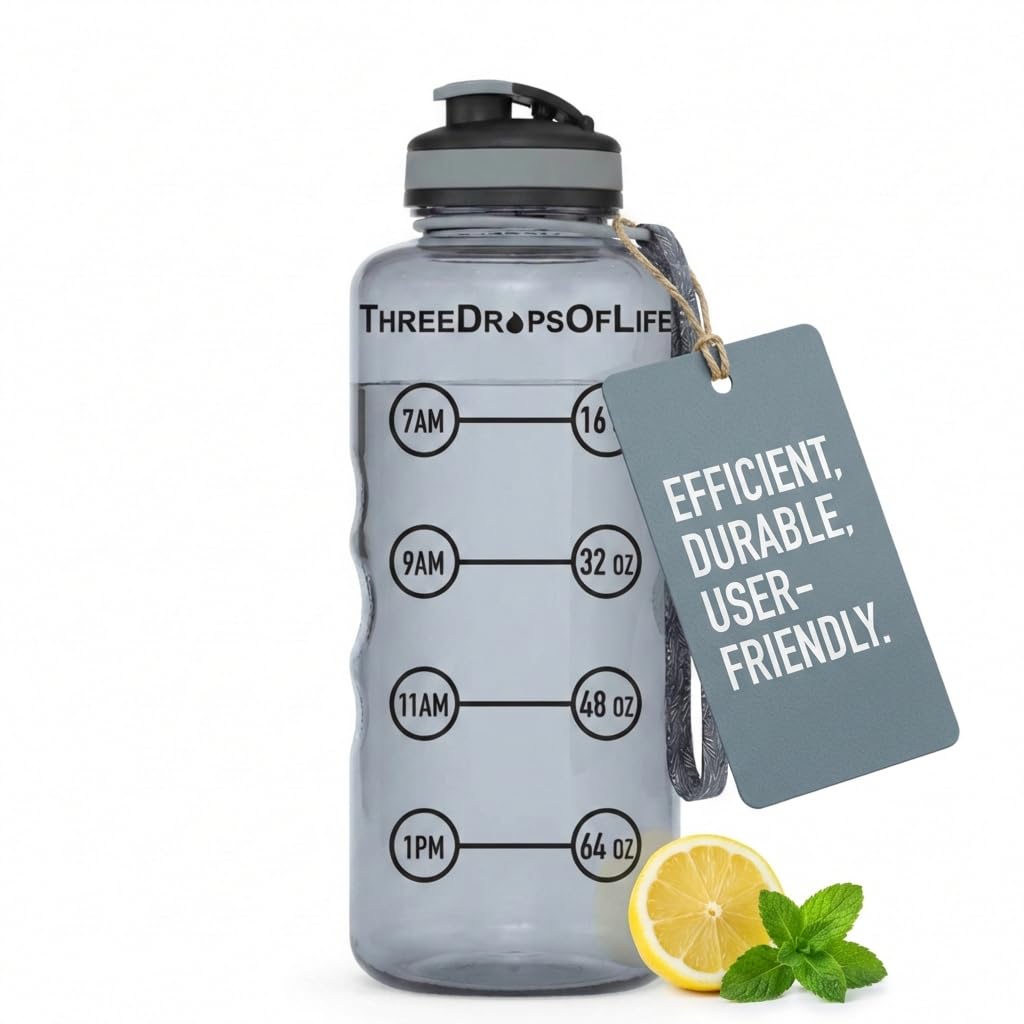 Amazon.com: Three Drops of Life 64oz Tritan Plastic Water Bottle