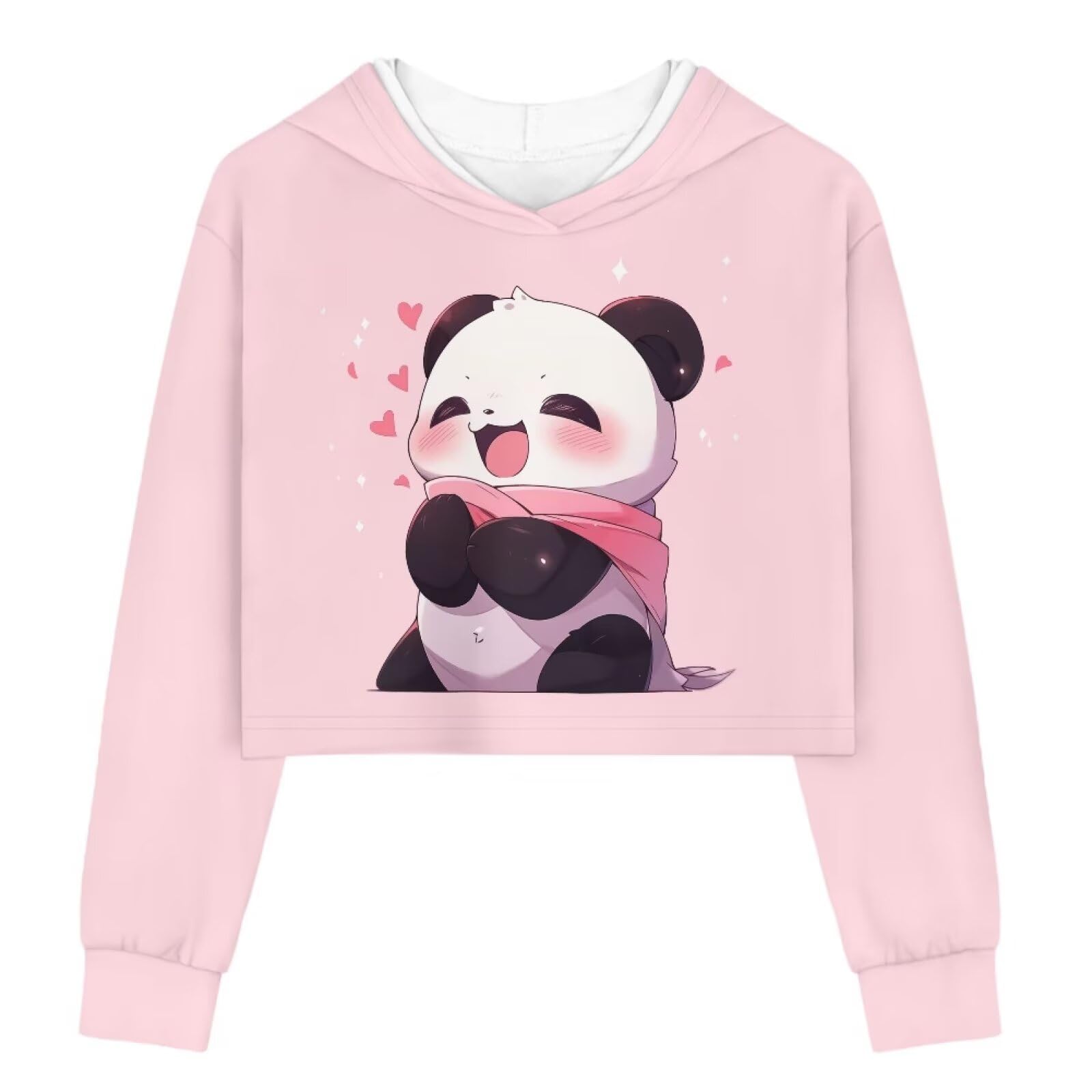 HIMI HIMIFASHION Kawaii Fleece Hoodie For Teen Girls Cute Cartoon Print Long Sleeve Hoodies Sweatshirt Loose Pullover Hooded Tops Outwear (Beige