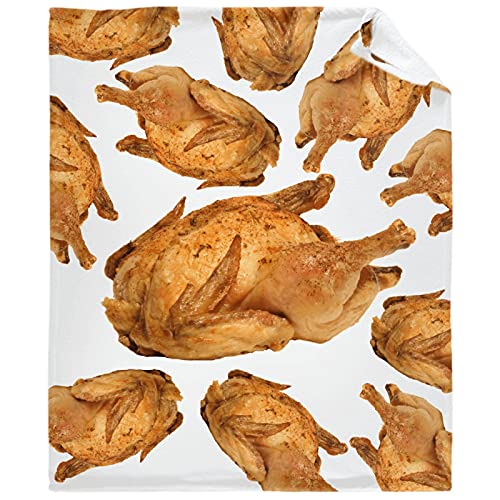 Bedembrace Ro-AST Chicken Fried Chicken Nuggets Junk Food Ulta Soft Fleece Flannel Blankets Birthday Halloween Throw Blanket Bedding Outdoor Cover for Picnic Couch Medium 60