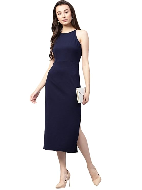 Women's Polyester Modern Knee-Length Dress