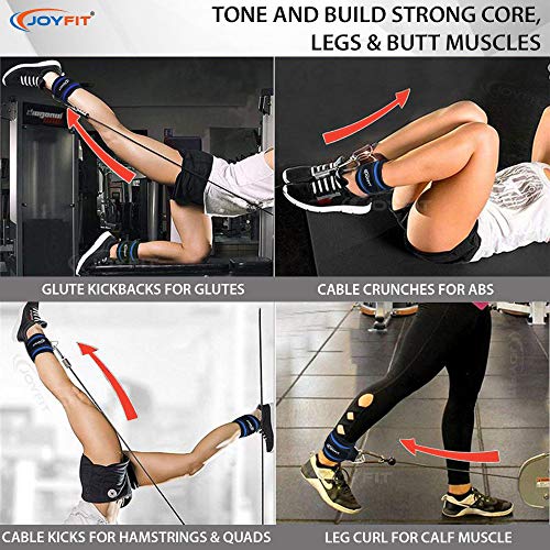 Image of Joyfit Padded Ankle Straps- for Cable Machine, Kickbacks, Glute Workouts, Leg Extensions, Curls & Hip Abductors with Padded Neoprene Support, Ideal for Men & Women [Pair]