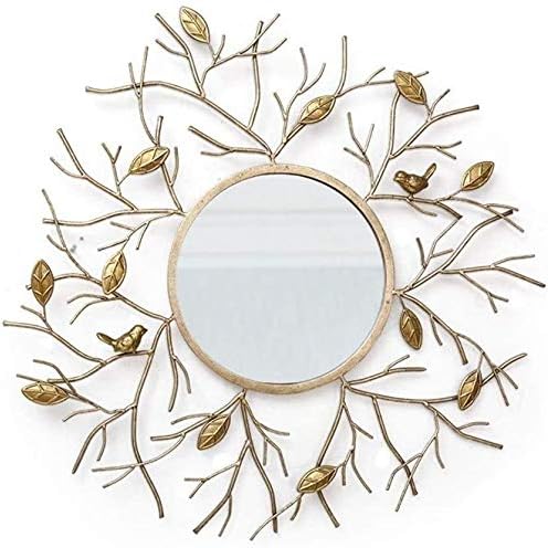 DOUBA - Espejos decorativos para pared pared de hierro forjado estéreo europeo para sofá pared