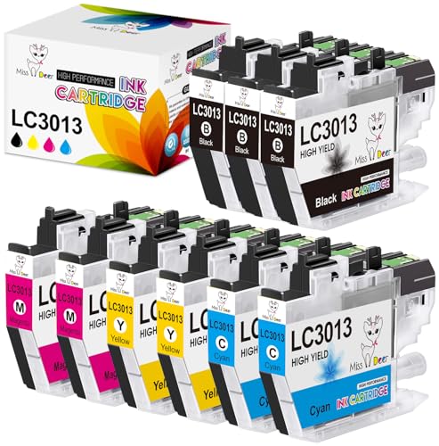 Image of Miss Deer LC3013 Ink Cartridges BK /C /M /Y, Compatible Replacement Ink for Brother LC 3013 LC3011, Work with Brother MFC-J491DW MFC-J895DW MFC-J690DW MFC-J497DW Printer,9 Pack