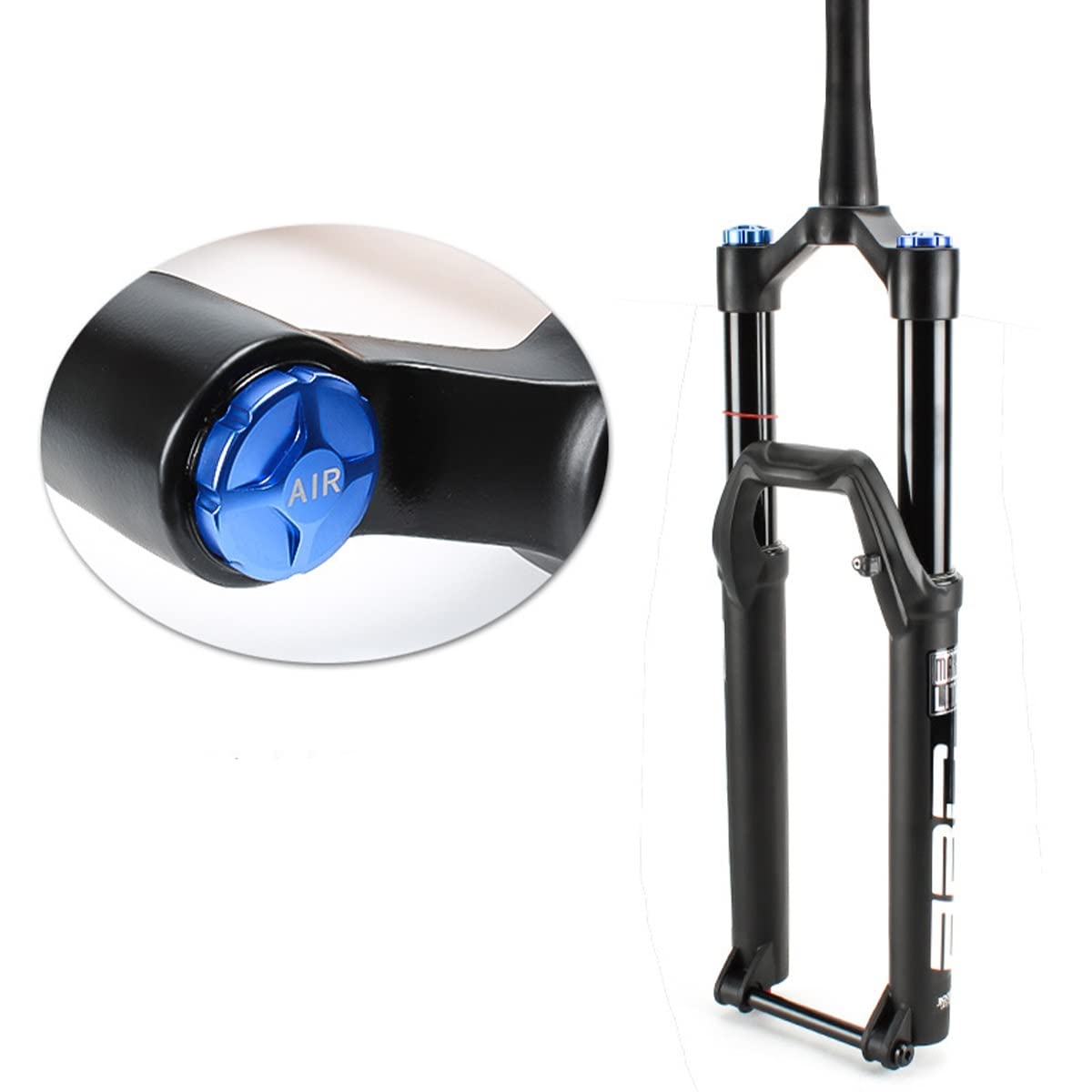 27,5/29 cali przedni widelec do rowerów górskich pneumatyczny z wałem wtykowym 15x110 mm MTB stop magnezu skok sprężyny 160 mm stożkowa przednia rura amortyzacja regulowana (kolor: ręczny, rozmiar 29
