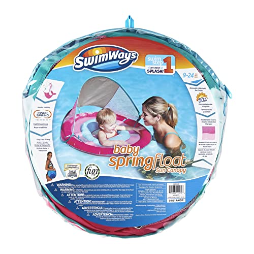 Swimways Baby Spring Float Sun Canopy - Pink Mermaid Unicorn #TOP5