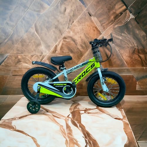 Image of Chicago Croccs BMX Kids Cycle, 14 Inches, Caliper Brake, Tire Tube, Ages 2-4 Years, Blue & Green (Green)