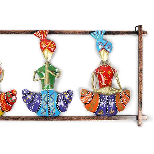 Image of Habere India-All the Cultures Fabricating India Rajasthani Figures Wall Decor | Wall Art | Corporate Gift Items for Employees