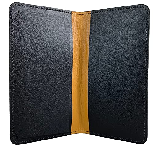 Oberon Design Sunflower Embossed Genuine Leather Checkbook Cover, 3.5X6.5 Inches, Marigold, Made In The Usa #TOP4