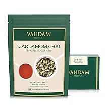VAHDAM Masala Tè Chai, 100g (50 tazze) | Tè nero mescolato con cardamomo indiano fresco (Elaichi) | Brews Chai Latte | Chai Tea dall’India