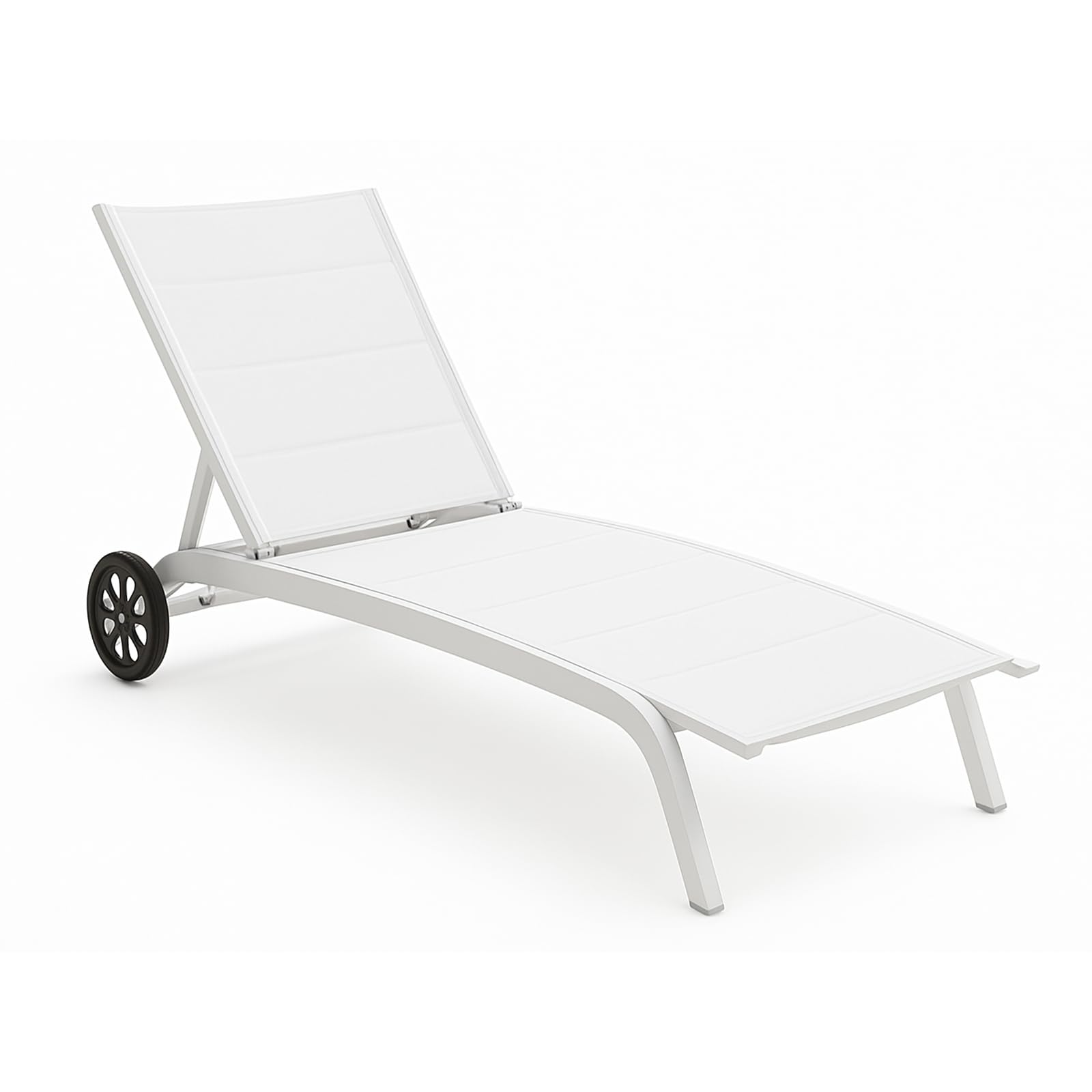Decor Space Tumbona Cleo de aluminio con ruedas de jardín para exteriores (Clásico 2 piezas, blanco)
