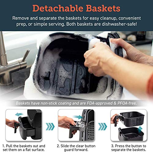 Cosori Air Fryer, Heteluchtfriteuse 5.5L XXL Friteuse, met Digitaal Led-Touchscreen, 11 Programma's, 1700W, Zwart - Image 8