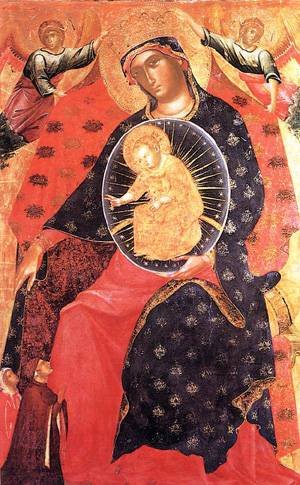 Peinture à l'huile Madonna and Child Paolo Veneziano, toile grand format 36x48