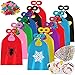 vamei Masque Capes de Héros pour Enfants Jouets de Heros Costumes de Héros pour Anniversaire Halloween Fête Partie Accessoires Cadeau pour Enfant Filles Garçons