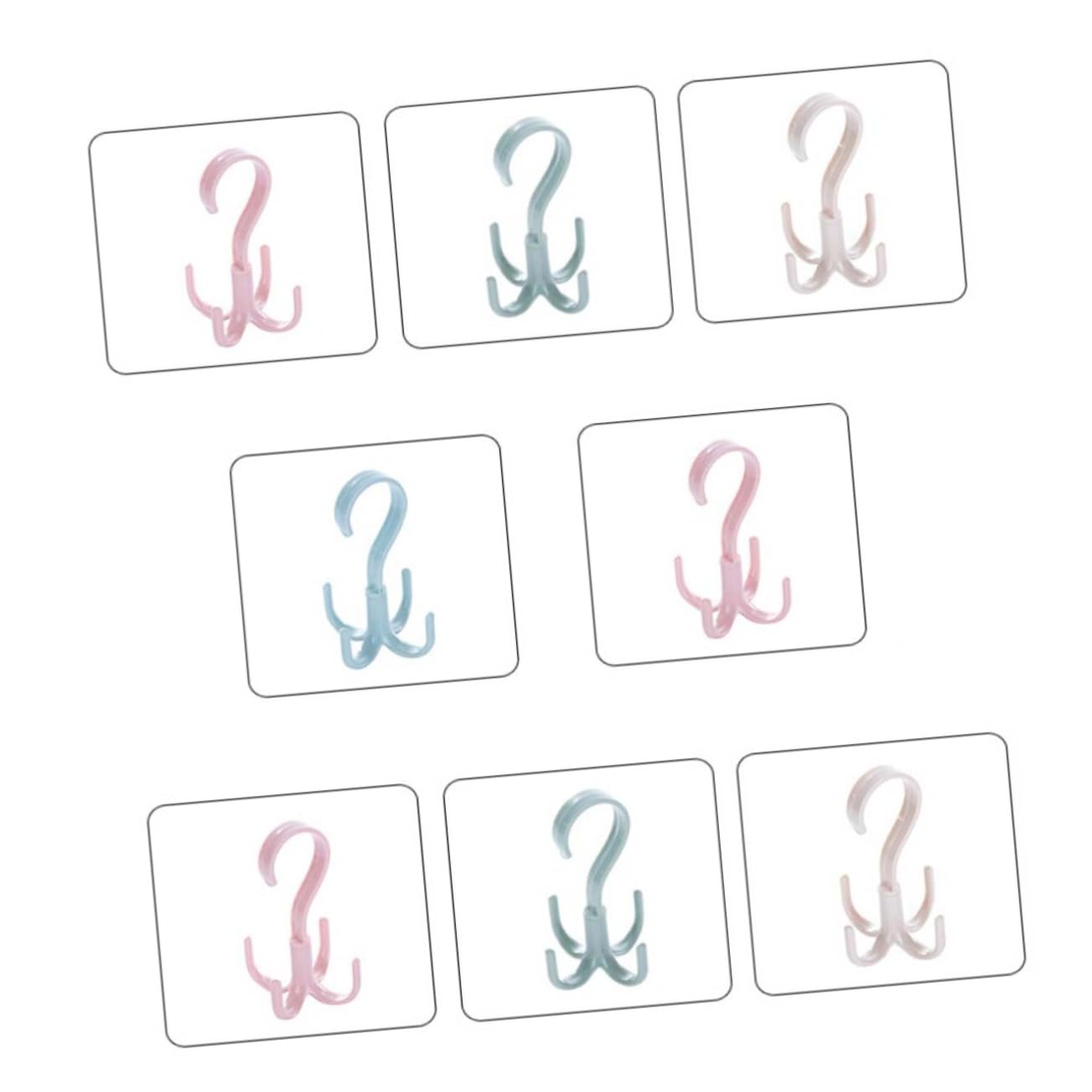 OFFSCH 8pcs Rotatable Handbag Holder Shelf Versatile Closet Organizer Hook for Scarves Belts Ties Accessories Spinning Design Assorted Colors for Home Office Use