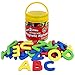 READY 2 LEARN Magnetic Alphabet - Uppercase - 52 Letters - Foam Magnetic Letters for Refrigerator or White Board - Large Magnets for Better Attraction