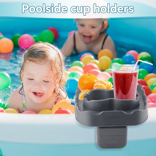 Hot Tub Table, Foldable Bathtub Side Table with 2 Cup Holders Adjustable Hot Tub Tray with Drain Holes for Spa Swimming Pool Bathtub(Grey)