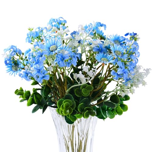 Artificial-Daisies-Lilac-Wildflowers-Blue-and-White-Artificial-Flowers-7pcs-Spring-Flowers-for-Indoor-Vase-Outdoor-Garden-14-Faux-Wildflowers-Bundles-for-Home-Decor-with-Lily-of-The-Valley Artificial Daisies Lilac Wildflowers Blue and White Artificial Flowers 7pcs Spring Flowers for Indoor Vase Outdoor Garden 14 Faux Wildflowers Bundles for Home Decor with Lily of The Valley