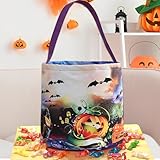 Halloween Süßigkeiten Eimer,Halloween Eimer mit Licht,Halloween Kürbisbeutel Süßes Oder Saures Taschen für Halloween Snacks Goodie Süßigkeiten Halloween Party Gefälligkeiten-Halloween Deko (Lila)