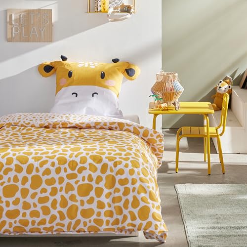 Familando - Bettwäsche-Set Giraffe (2-teilig) - 135x200cm Deckenbezug &...