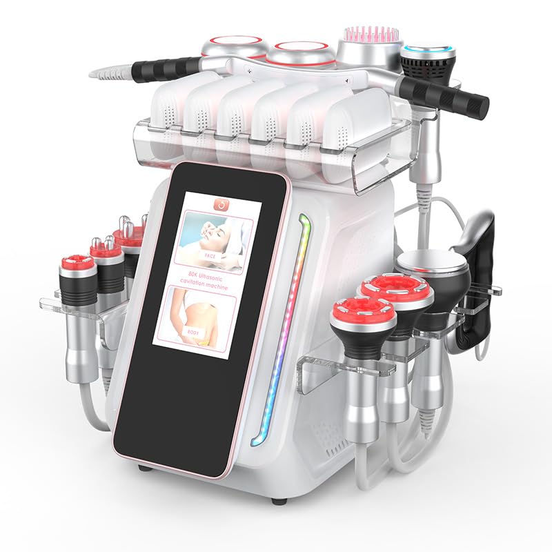 Elitzia 13-in-1 Professionelle Körperformungsmaschine, 80K Kavitation RF Vakuum Lipo Laser & EMS Multifunktionale Schönheit Gerät