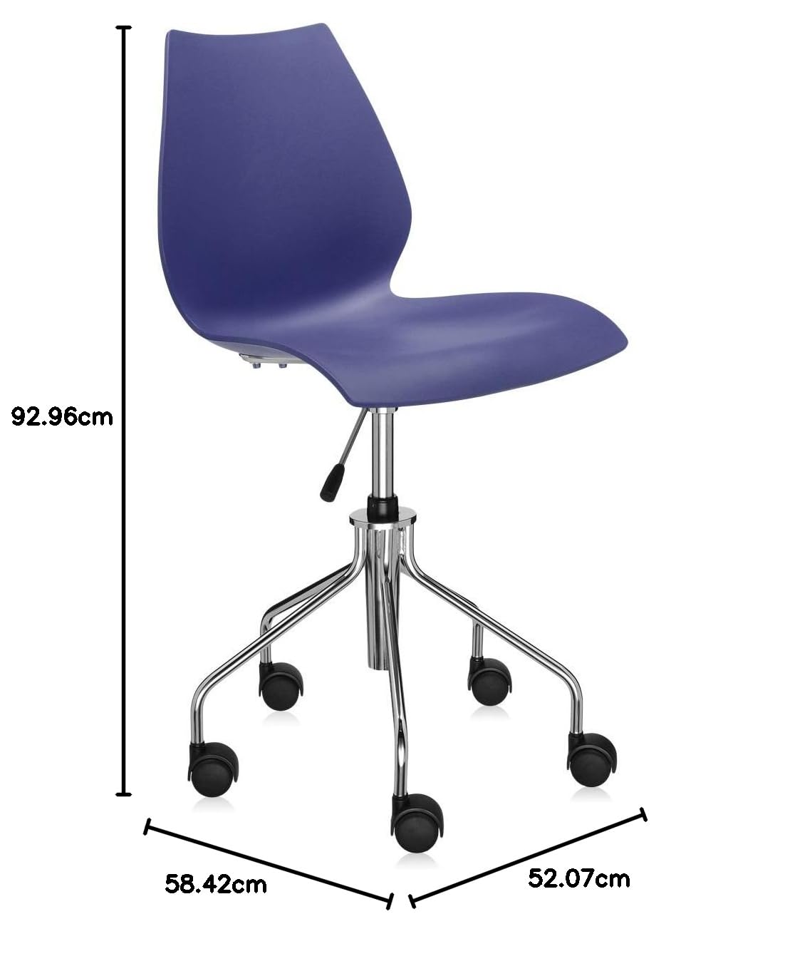 Amazon｜Kartell ダイニングチェア ブルー W58/D52/H81〜88/SH49〜57cm