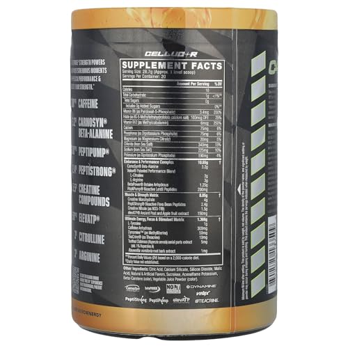 Image of Cellucor C4 Ultimate Strength Pre Workout Powder - Tri-Stim Experience 300mg Caffeine+TeaCrine+Dynamine - Creatine & Beta-Alanine - Energy Supplement for Men & Women - Orange Popsicle, 20 Servings