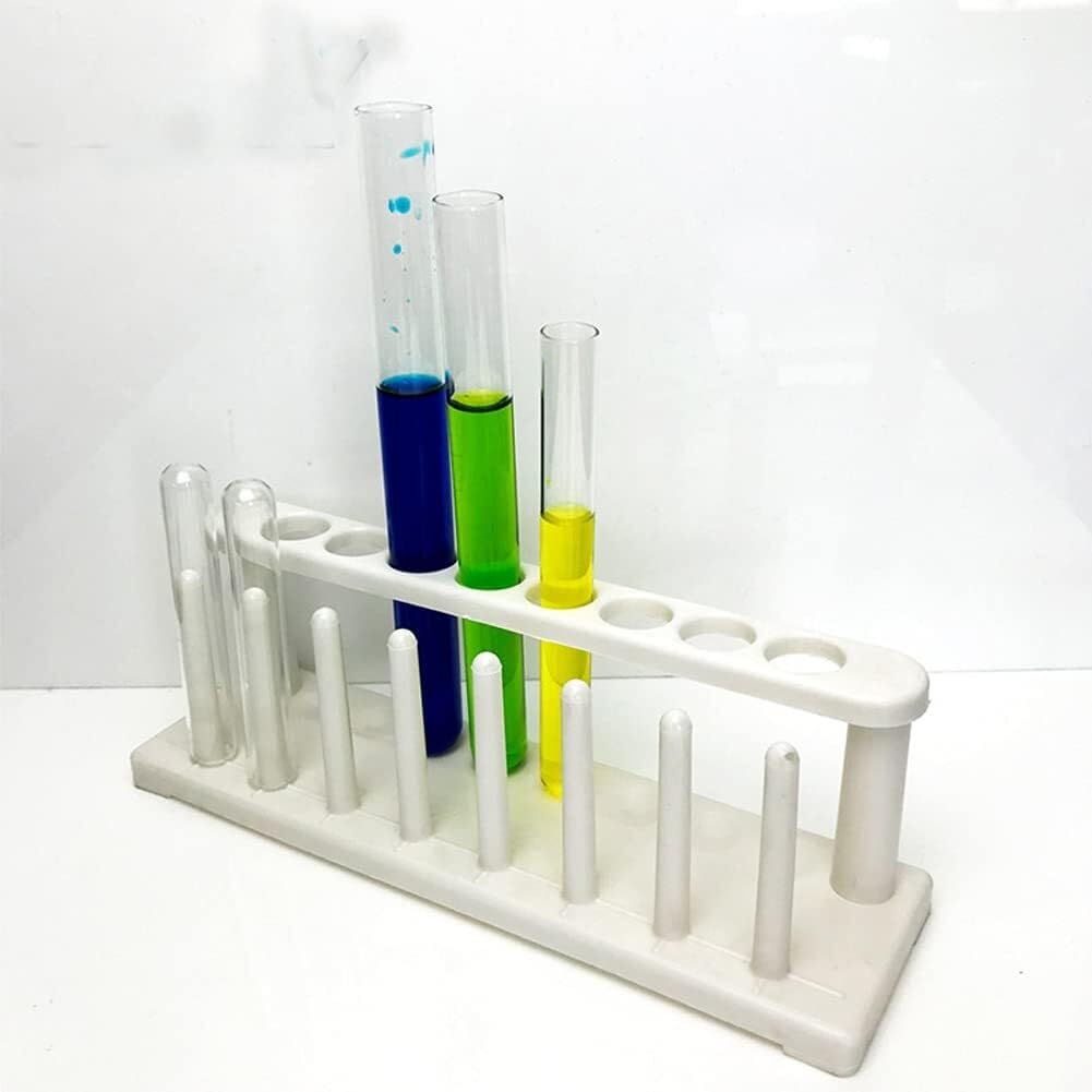Soporte de Laboratorio Gradilla de plástico for Tubos ensayo 8 pocillos, Tubo Laboratorio científico, Suministros Escolar, Herramienta experimentación Gradilla para Tubos