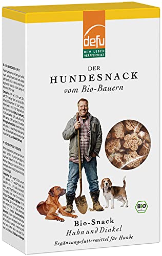 defu Hundesnack | 1 x 200 g | Bio Hundekekse Huhn & Dinkel | Premium Bio Leckerlis für Ihren Hund