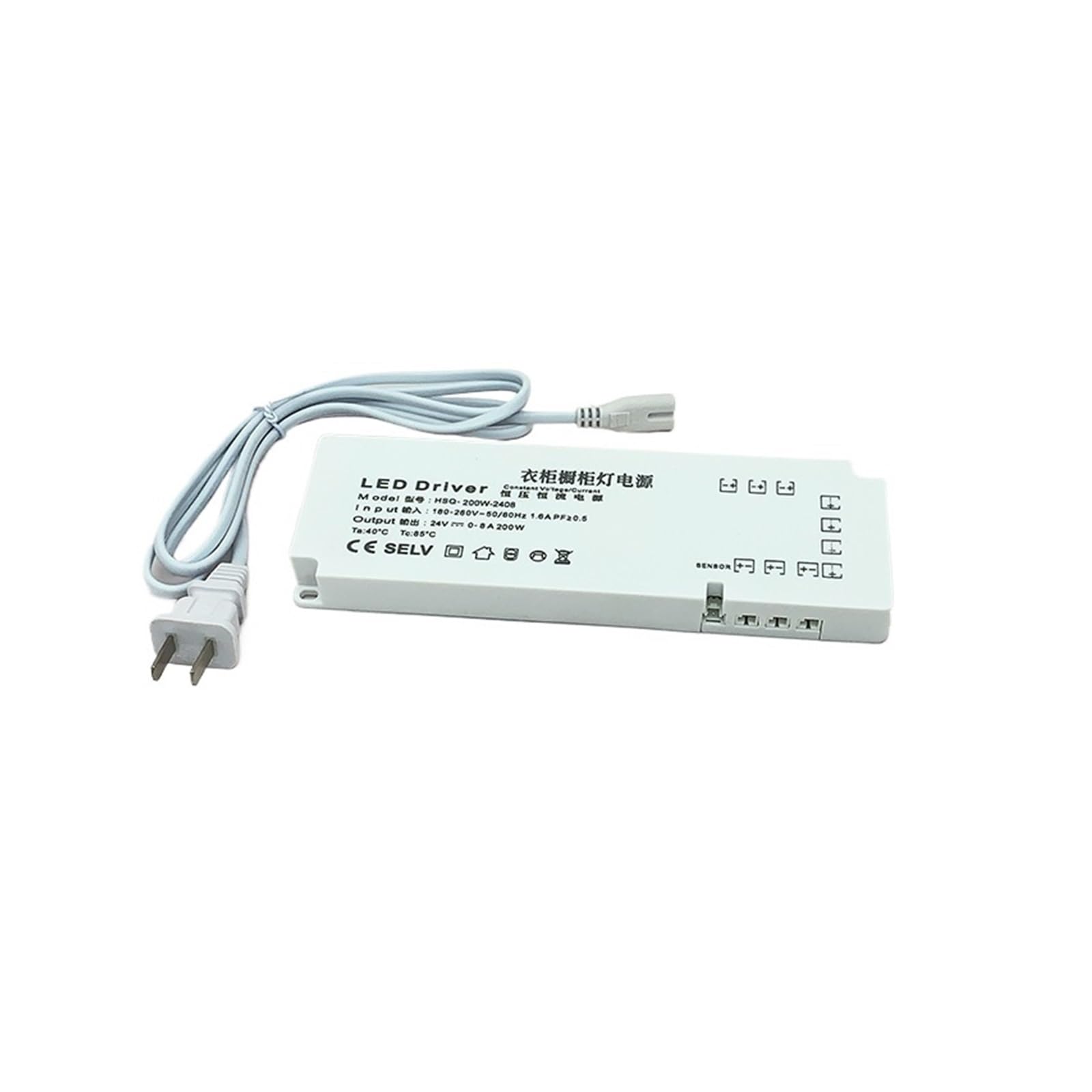 PWANUIGTE Wardrobe Cabinet Light Power Supply 12V Ultra-Thin Induction Port Showcase Wine Layer Linear Transformer(DC24V 200W 10 ports)
