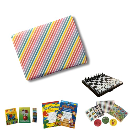The Poulton Party Co. Ready to Play Pass the Parcel Unisex Age 6+ | 10/15/20 Layers | Prizes Only or Prizes & Forfeits | Pre-Wrapped Kids Party Game (20 Layers Prizes & Forfeits)