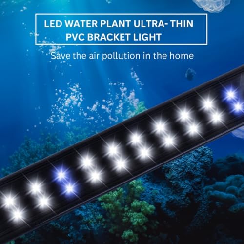 Image of LY-50S Aquarium LED Light (Blue+White) | Ultra Slim Waterproof LED Lamp with Extendable Bracket | Energy Efficient Fish Tank Light for Freshwater & Saltwater Aquariums | for 50-60 cm Tanks