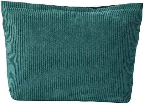 LYDZTION Velvet Makeup Bag Cosmetic Bag for Women,Large Capacity Canvas Makeup Bags Travel Toiletry Bag Accessories Organizer,Blackish Green