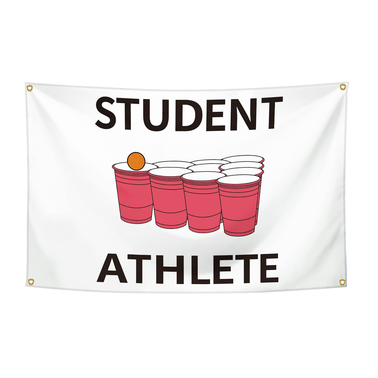 Photo 1 of Student Athlete Flag 3x5 Feet Banner Funny Flags For Room With Bass Groments for College Dorm Room Decor