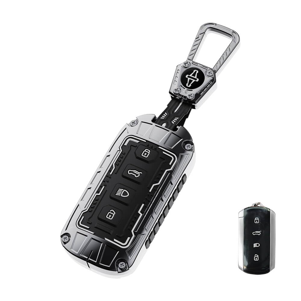 Keyzone® Iron Core Series Key Cover Compatible for Tata Harrier 2026, Safari 2026, Sierra 2025, Curvv, Curvv EV 4 Button Smart Key.(Gunmetal)-image-43