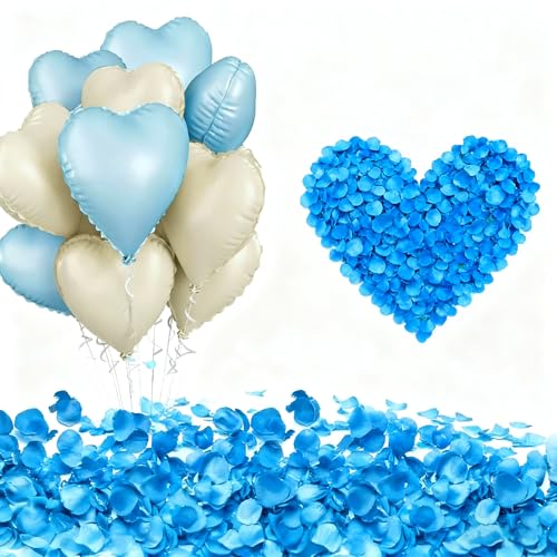 DéCoration de La Saint-Valentin 1000 PéTales de Rouge Foncé Ballon Coeur Rouge de 10 Pièces 18 Pouces Ballon Coeur Petale de Rose,Convient Pour Les...