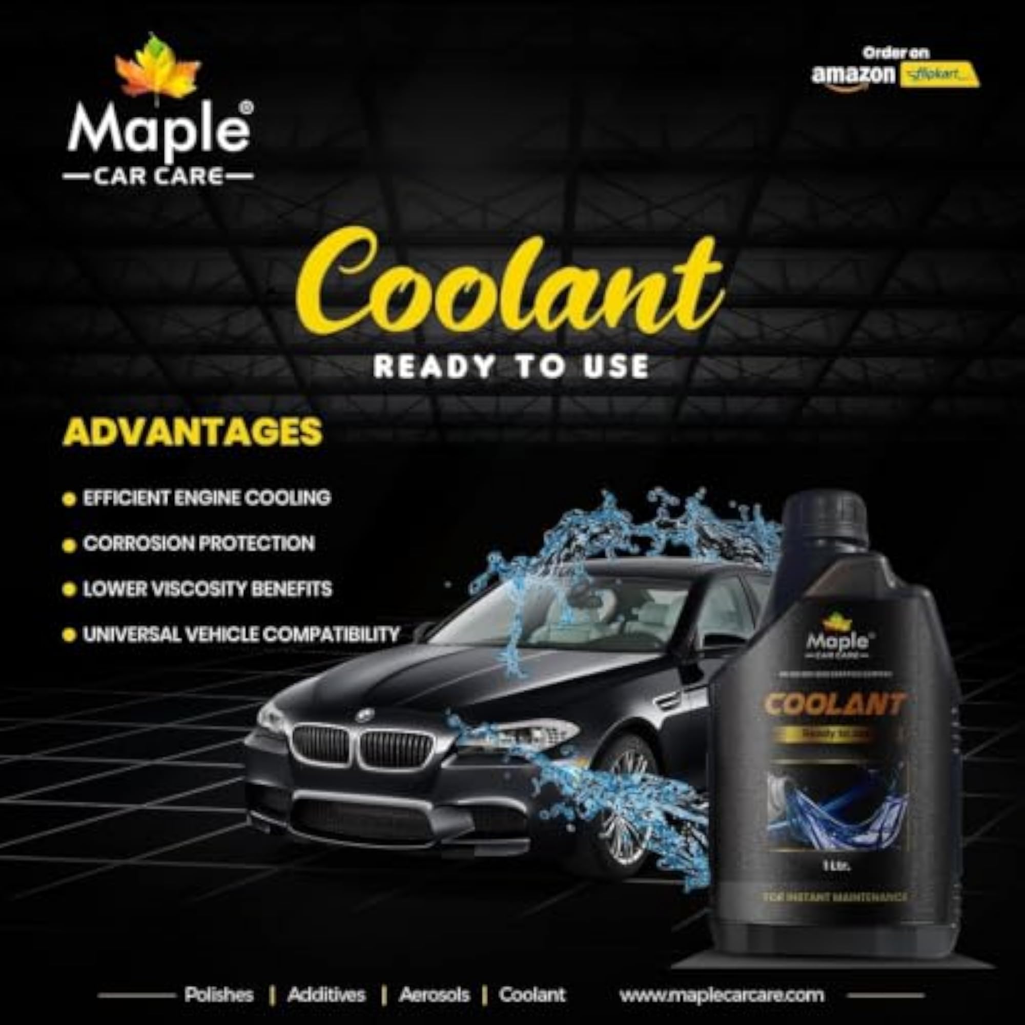 Engine Coolant Ready to Use, 1 Liter Radiator for Vehicles