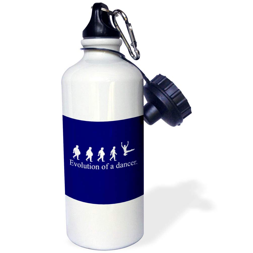 3dRose Evolution of a Dancer Sports Water Bottle 21 oz White