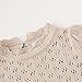 TIBE PINCESS Baby Girls Lace Sweater Toddler Cotton Knit Pullovers Kids Crochet Ruffle Lantern Sleeve Blouses Jumper Tops(Beige 12-18 Months)