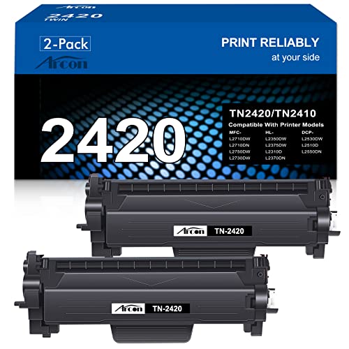 2-Pack TN2420 TN-2420 TN2410 TN-2410: für Toner Brother MFC L2710DW MFC-L2710DW HL-L2350DW MFC-L2710DN HL-L2310D DCP-L2530DW MFC-L2750DW DCP-L2510D MFC-L2730DW DCP-L2550DN HL-L2375DW TN 2420 Schwarz