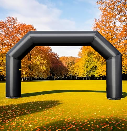 OZIS Inflatable Arch Black 20ft Inflatable Archway Built in 150W Blower Inflatable Start Finish Arch for Party 5K Race Outdoor Advertising Commerce School Sport