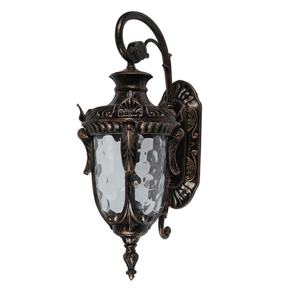 Kbuukyyxouy One Color Wall Lamp For Bedroom Rustic Outdoor Wall Light Fixture Victoria 21.2Inch Exterior Wall Sconces Ip65 Waterproof Aluminum Lantern，E27 Glass Simplicity Wall Lighting