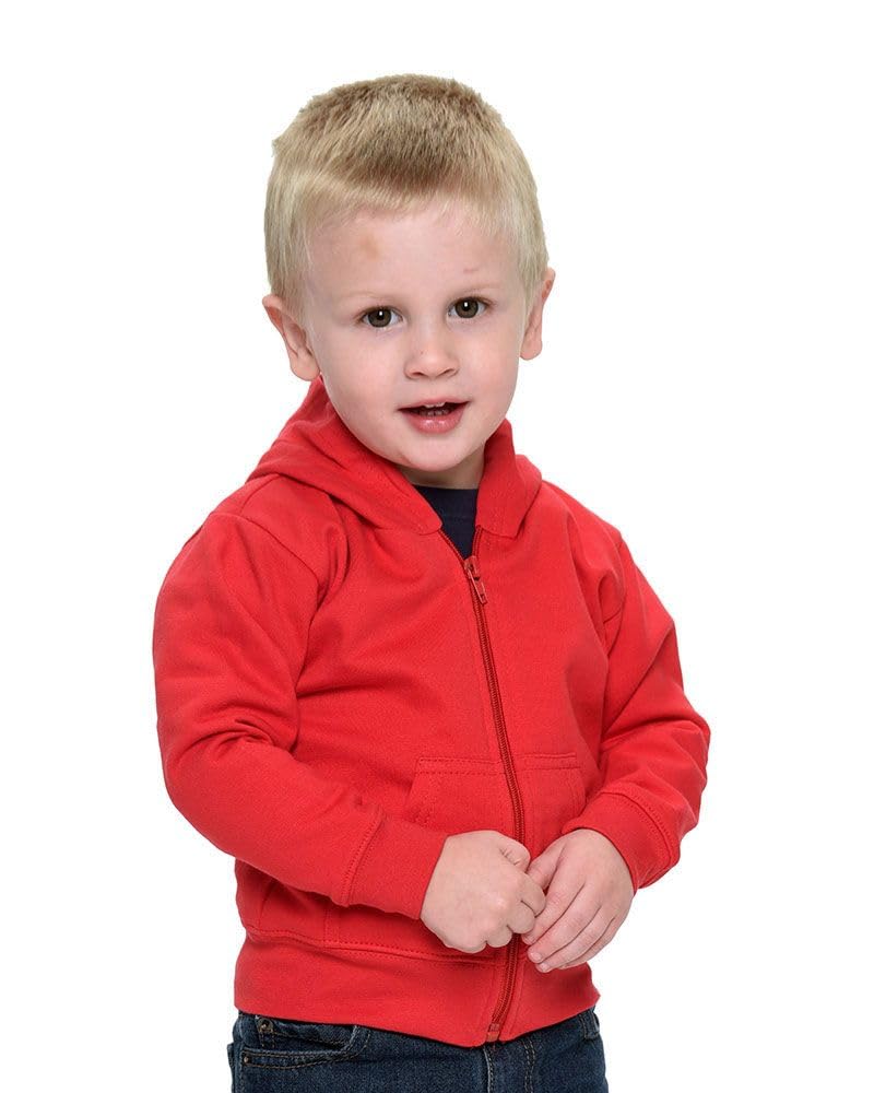 Monag Baby Fleece hooded Jacket, Infant Fleece Zip Jacket with Hoodi 12m Red