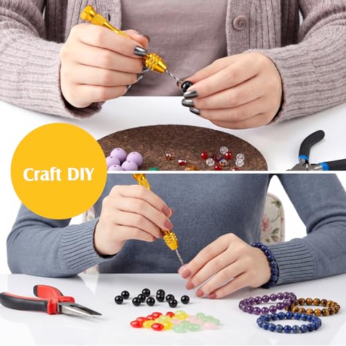 Image of Vinsot 95 Pieces Micro Hand Drill Bits, 1 Pin Vise and 94 Pieces Micro Twist and PCB Mini Drill Bits for DIY Wood Jewelry Resin Beads Polymer Clay Craft Model Making(Gold)